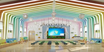 现代幼儿园多媒体教室3D模型下载